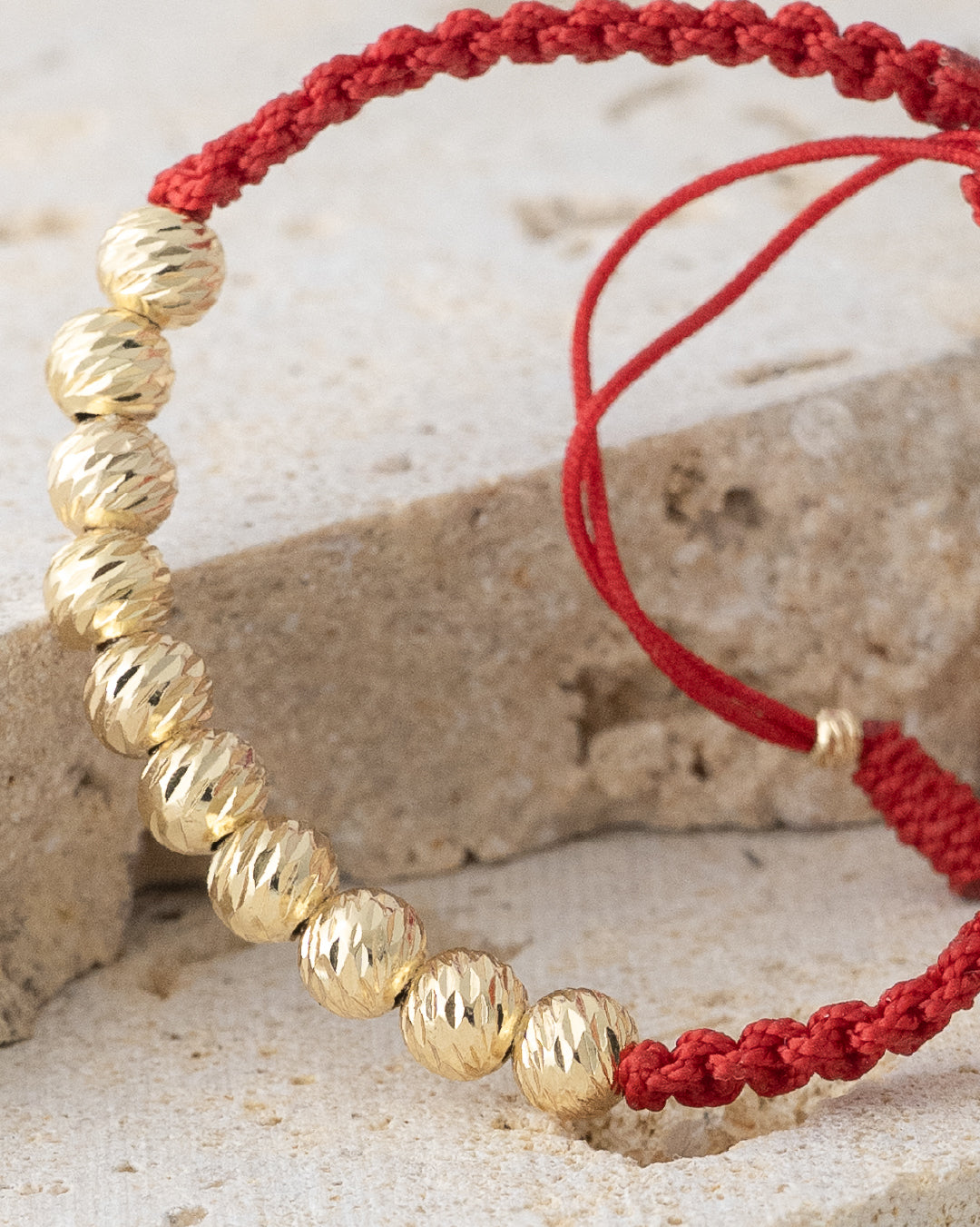 Manilla en balin diamantado italy 6mm, tejido macramé