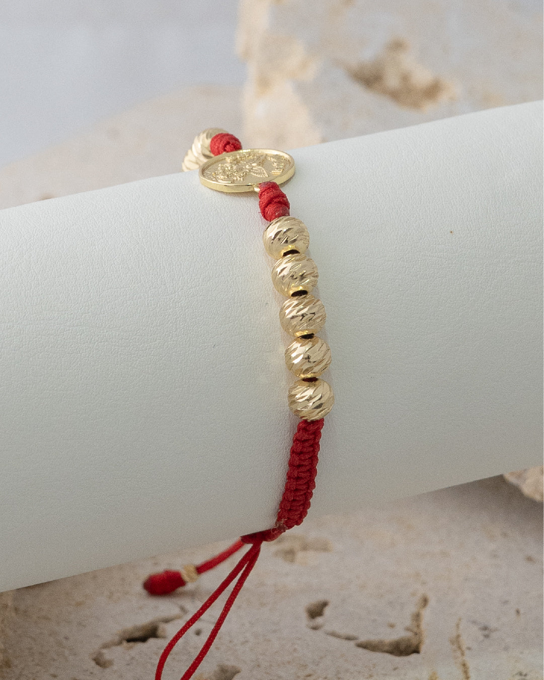 Manilla en balin diamantado italy 6mm, Herraje san miguel, tejido macramé