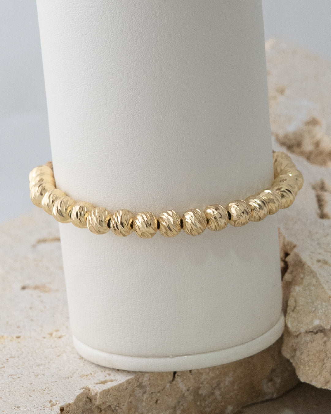 Manilla en balin diamantado italy 6mm, tejido macramé