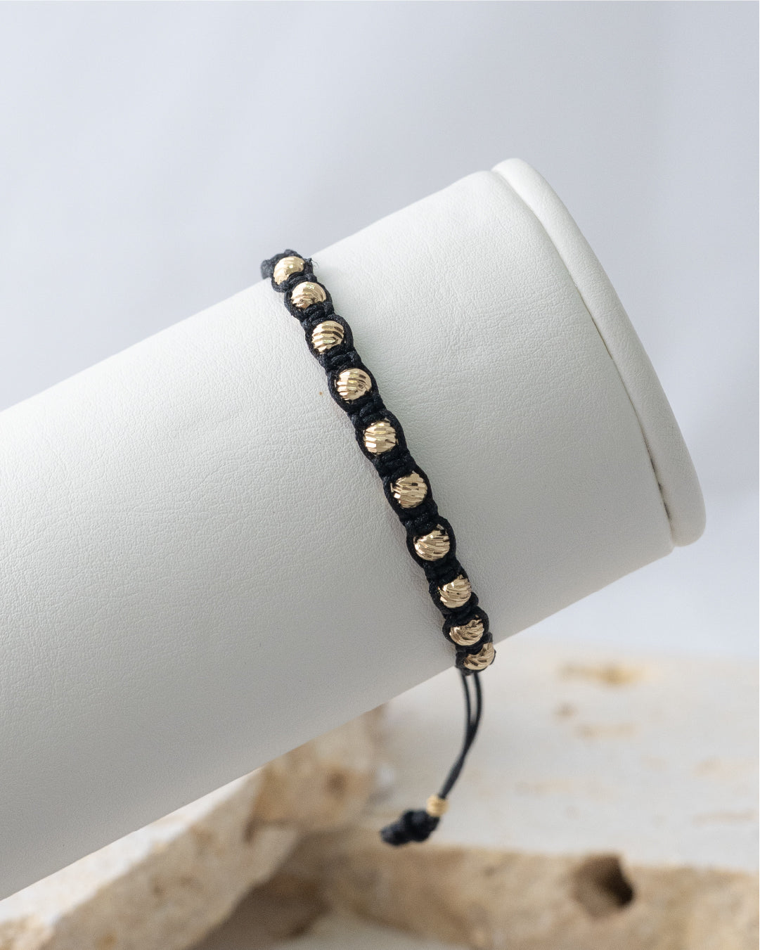 Manilla en balin diamantado italy 4mm, tejido macramé